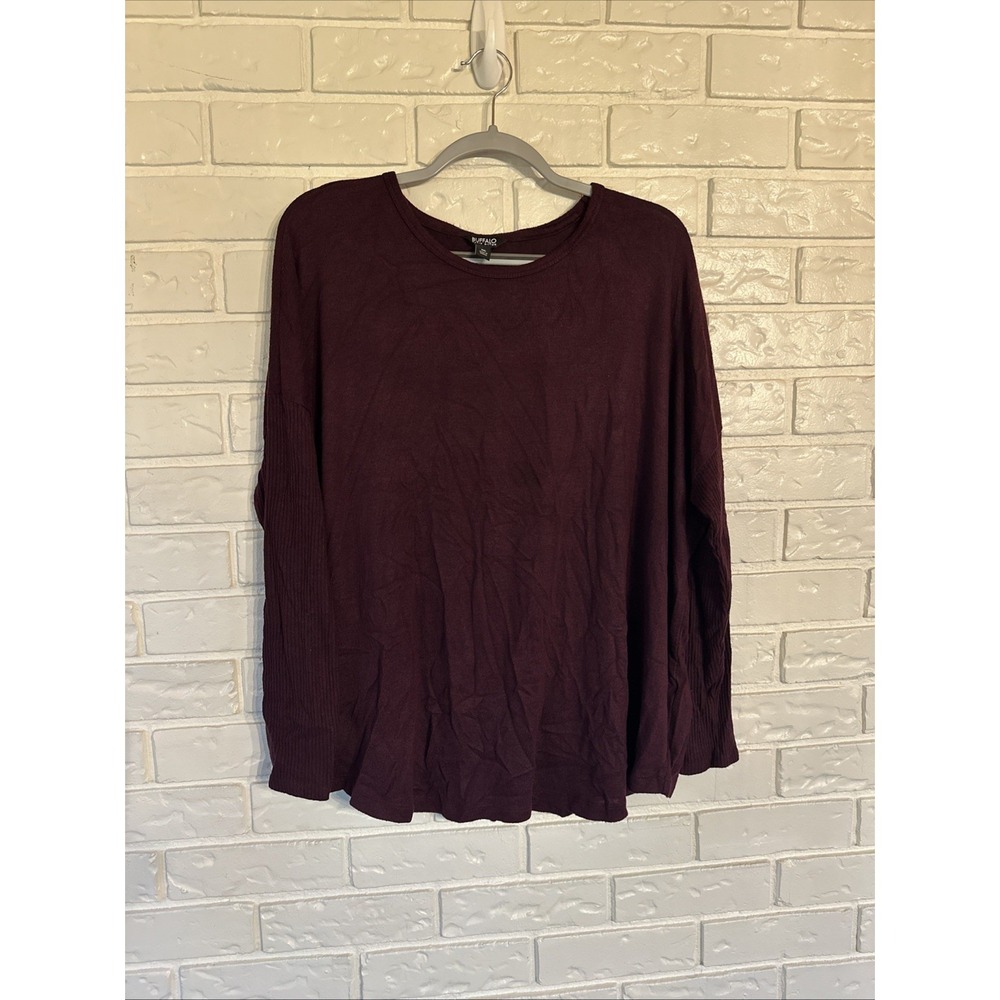 Buffalo David Bitton‎ Women's XXL Super Soft Cozy Plum Crewneck Heather Currant